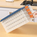 Triogift Refrigerator Organizer Dumpling Storage Box Kitchen Organizer Food Storage Box with Lid Stackable Transparent Plastic Shelf