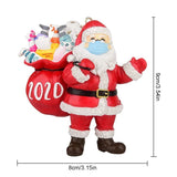 Triogift  8x9cm Christmas Resin Tree Santa Claus Sculpture Hanging Pendant Window New Year Party Home Decoration Gift