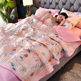 Triogift Plaid Summer Cool Quilt Washed Cotton Comfortable Lightweight Air Condition Thin Comforter Simple Feather Blanket For Adults Kid