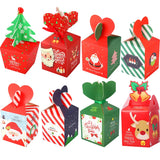 Triogift Merry Christmas Paper Boxes Treat Boxes For Candy Cookie Apple Box Navidad New year Christmas Decoration Gift Box Bag Kerst noel