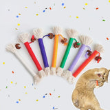 Triogift  Cat Chew Toys Hand Knitting Molar Cotton Rope Toy Silvervine Cat Teaser Toy Clean Mouth Kitten Play Toy Pet Supplies Accessories