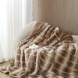 Triogift  Faux Fur winter Blanket for Christmas Microfiber bedding bed cover bed linen plush sofa blankets Bedspread bed plaid sofa cover