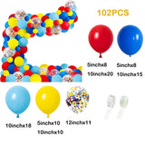 Triogift Circus Party Balloon Arch Kit Garland Red Blue Yellow Balloons Carnival Birthday Decorations Rainbow Confetti Ballon Baby Shower