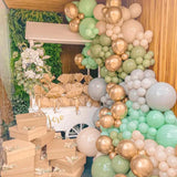 Triogift 30pcs 10inch Retro Dark Green Chrome Gold Latex Balloons Baby Shower Wedding  Anniversary Birthday Party Decoration DIY Supplies