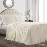 Triogift Skirt Bedspread Set - 3 Piece Luxurious Farmhouse Bedding Set-Elegant, Charming Ruffle Detail - Timeless Style  Classic Design-