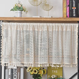 Triogift Cabinet Wardrobe Curtains for Kitchen Living Room Bedroom Home Decoration Short Curtain Japanese Style Small Floral Print Lace