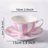 Triogift 1set European Elegance Candy Colored Ceramic Coffee Cup with Matching Saucer Perfect for Coffee Afternoon Tea Set Drinkware Gift