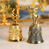 Triogift Deer Bells Roses Hand Bells Reindeer Hand Christmas Gifts Engraved Antique Church Bronze Bell Creative Home Decoration