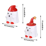 Triogift Halloween Themed Ceramic Coffee Cup With Lid Cartoon Elf Style Cute Ghost Halloween Perfect Gift