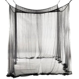 Triogift Black Window Shades Large Square Netting Bed Curtain Home Mosquito Bedroom Decor