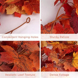 Triogift 2M Artificial Fall Maple Leaf Garland Fake Plants Autumn Decor Leaves Vine for Thanksgiving Halloween Festivals Wedding Decora