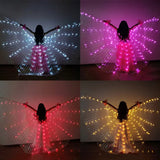 Triogift  Led Dance Fairy Wing Cloak Children Dancers Colorful Butterfly Wing Stage Performance Belly Dancing Carnival Party Photo Props