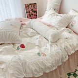 Triogift  Korean Princess Style Summer Bedding Set Simple Quilt Set