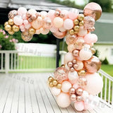 Triogift Tender Pink Gold Balloon Garland Arch Kit Wedding Birthday Party Decoration Adult Kids Baby Shower Decor Ballon Wedding Supplies