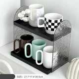 Triogift  -  Cup Holder Wine Glasses Holder 2-Tier Cup Drying Rack Multifunctional Standing Rack Tea Cup Coffee Cup Organizer Holder