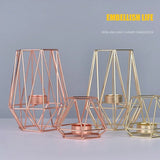 Triogift Nordic Light Luxury Candle Holder Golden Iron Candle Holder Rose Gold European Romantic Candle Cup Table Decoration