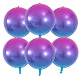 Triogift 6pcs 22 Inch 4D Foil Helium Balloons Metallic Shiny Air Globos Wedding Birthday Party Baby Shower Decoration Kids Toy Supplies