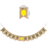 Triogift Happy Sukkot Flags, Holiday Party Supplies, Fruit Wreaths for Celebration Decorations