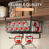 Triogift Kitchen Under Cabinet Basket Storage Shelf Tissue Cup Holder Closet Desk Hanging Rack Hollowed Pullout Drawer Sliding Basket