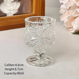 Triogift Korean Style Engraved Glasses Cup Mini Cups Short Glass Cup For Soju Sake Liquor Short Stemmed Glass  Home Accessories