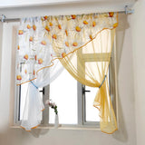 Triogift  1PC Daisy Staggered Yellow Sheer Curtain for Living Room Kitchen Design Window Drape Study Custom Home Decoration #E