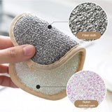 Triogift  Double Sided Kitchen Cleaning Magic Sponge, Non-Scratch Microfiber Sponge, Reusable Scouring Pad for Scrubbing Cleaning of Dishe