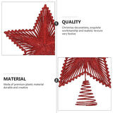 Triogift 25cm Red Glitter Christmas Tree Topper Iron Star Christmas Decor For Home Xmas Tree Ornaments Navidad New Year 2025 Natal Noel