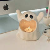 Triogift  Carnival Halloween Cute Ghost Candle Ceramic Decoration Atmosphere Bar KTV Desktop Decoration