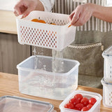 Triogift Refrigerator Storage Box Fridge Organizer Fresh Vegetable Fruit Boxes Drain Basket Storage Containers Pantry Kitchen Organizer