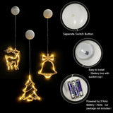 Triogift LED Christmas Snowflake Light Santa Hanging Sucker Lamp Window Ornaments Decoration for Home Xmas Navidad New Year Decor