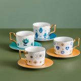 Triogift  -  Blue Eye Ceramic Coffee cup European Fashion Coffee cup Dish Set Home Afternoon Tea Tea Cup tea cups and saucer sets  coffee cup