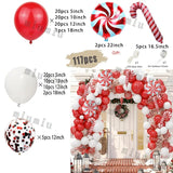 Triogift Christmas Balloon Set Candy Cane Aluminum Red Green Christmas Tree New Year Party Balloon Chain Arch Decoration Supplies Gifts