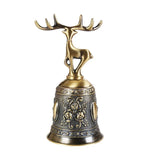 Triogift Deer Bells Roses Hand Bells Reindeer Hand Christmas Gifts Engraved Antique Church Bronze Bell Creative Home Decoration