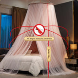 Triogift Hanging Dome Mosquito Net Bed Canopy Romantic Shading Double Layer Bed Valance Anti-mosquito Home Textiles Bedcover Curtain