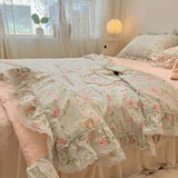 Triogift Summer Quilt   2024 New  Cotton Korean Ins Lace Fragmented Series  Air Condition Quilt High Quality Summer Blanket set