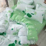 Triogift Korean style ins pastoral green four piece bedding set, small fresh girl heart, student bed sheet, quilt set, three piece set