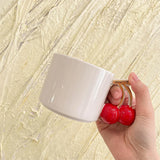 Triogift  -  Three-dimensional Hand-painted Cherry Ceramic Cup Korean-style Ins Creative Mug Household Phnom Penh Light Luxury Water Cup