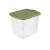 Triogift Sterilite 95 Qt. EZ Carry Plastic, Clear/Sage Legume, 4 Furniture Decoration Classical Elegance Storage Boxes