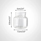 Triogift Decorative Flower Bottle Modern Mini Glass Vase for Flowers Transparent Bud Vase Designed for Living Room Decor Table Ornaments