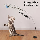 Triogift  Interactive Cat Toy Funny Simulation Bird Feather with Bell Cat Stick Toy for Kitten Playing Teaser Wand Toy Pet Cats Supplies