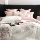 Triogift  Long staple cotton bed linen double Comforter bedding set Embroidered bed cover full set quilt duvet cover Bed Sheet Pillowcase