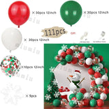 Triogift Christmas Balloon Set Candy Cane Aluminum Red Green Christmas Tree New Year Party Balloon Chain Arch Decoration Supplies Gifts