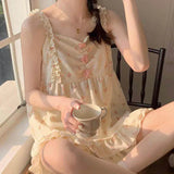 Triogift Floral Sleepwear Women Pajama Sets Korean Piiama Summer Set 2 Pieces Night Wear Sleeping Spaghetti Strap Student Home Suit