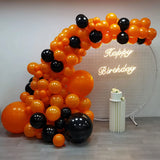 Triogift 1Set Orange Black Balloon Arch Garland Kit Halloween Latex Ballon Decoration Party Birthday Baby Bridal Shower Air Helium Globos