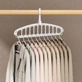 Triogift Rotating Folding Clothes Hanger Closet Organizer Multi-port Clothing Drying Rack Foldable Plastic Scarf 11-hole Storage Hangers