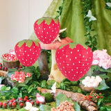 Triogift  1pc Strawberry Paper Honeycomb lantern Hanging Ornaments for Strawberry Themed Birthday Party Decoration Summer Gifts Supplies