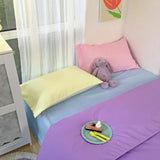 Triogift  Home Textile Girl Kids Bedding Set Honey Peach Pink Duvet Cover Sheet Pillowcase Woman Adult Beds Sheet King Queen Full Pink