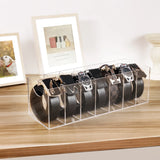 Triogift 7 Compartment Transparent Acrylic Storage Box Watch and Tie Storage Box Jewelry Organizer Home Decoration