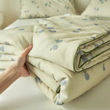 Triogift Summer Quil  Style Class A Knitted Aerobic Cotton Printed Soybean Quilt Summer Bedspread Home Textiles