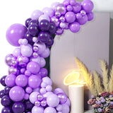 Triogift Purple Gold Balloon Garland Arch Kit Birthday Party Decor Girl Baby Shower Latex Ballon Chain Wedding Party Decorations